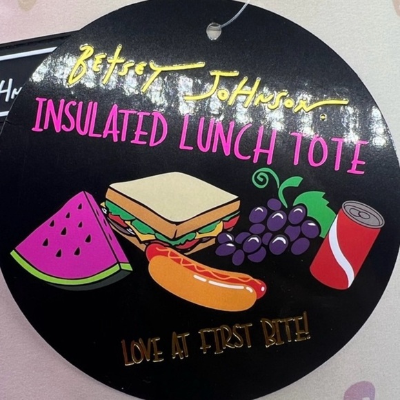 Betsey Johnson NWT Pink Metallic Skull Design Insulated Tote Bag (P166) - Picture 5 of 6